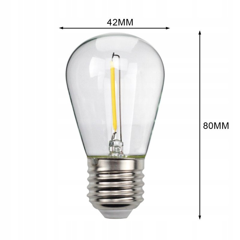 Żarówka E27 LED FILAMENT 1W CIEPŁA do girland