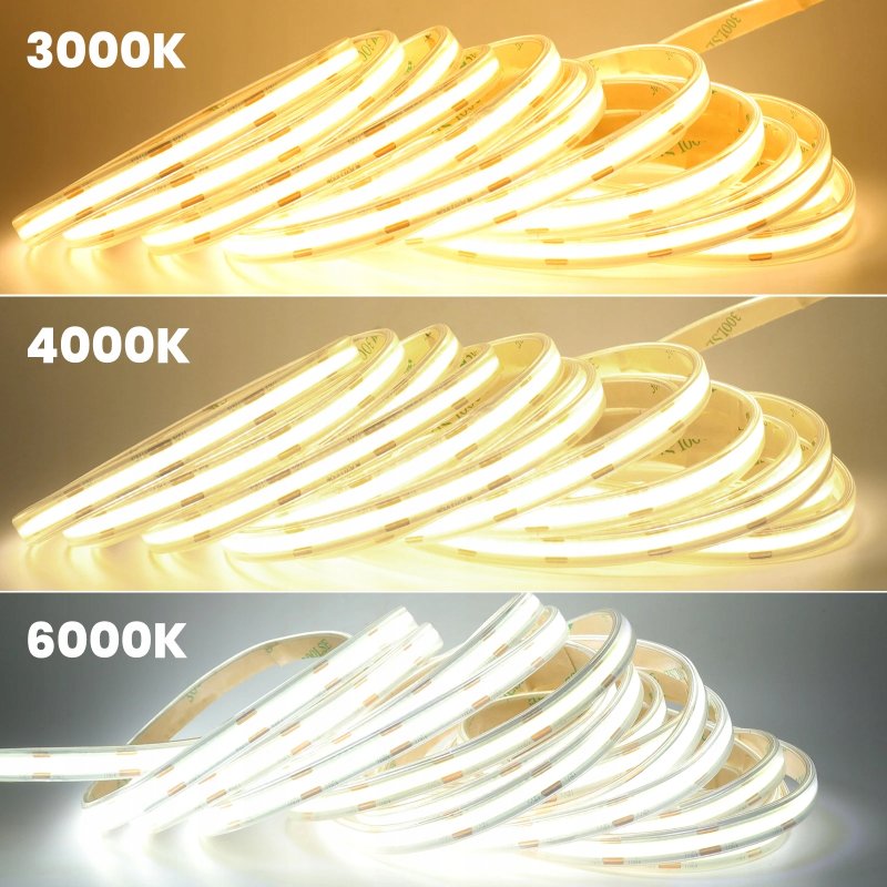 1mb TAŚMA LED COB 48V 8W IP67 NEON PRO linia CIEPŁA termococon wodoodporna