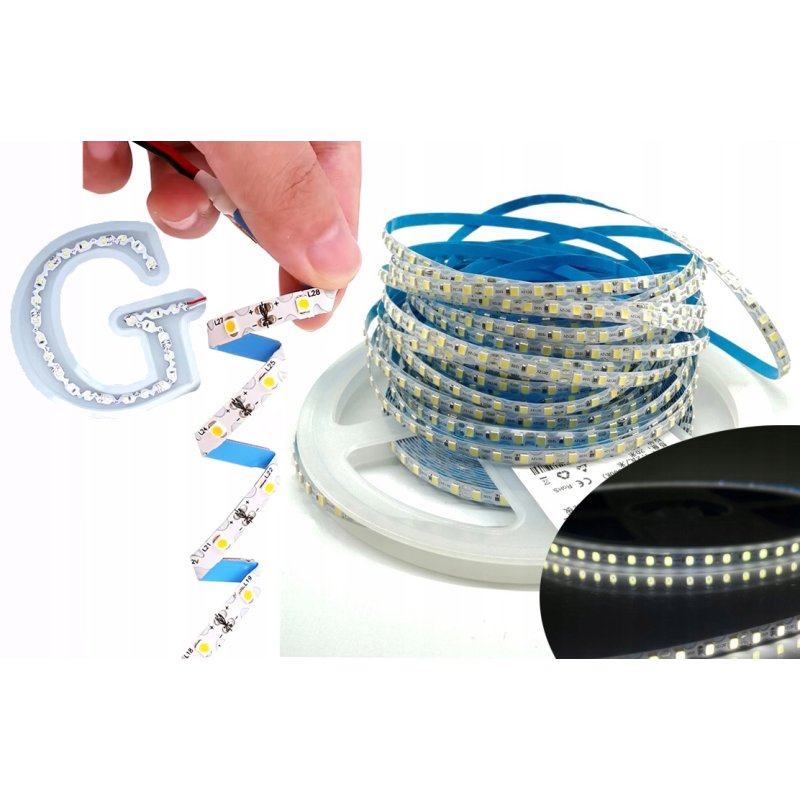 TAŚMA LED ZIG ZAG do zakrętów SKRĘTNA Typ S gięta 12V 7,2W/m IP20 6mm 1m CW