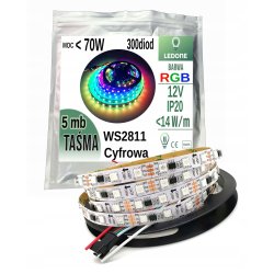 Taśma led RGB IP20 smd 300d 12V 70W Magic WS2811 adresowalna cyfrowa 5m
