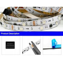 Taśma led RGB IP20 smd 300d 12V 70W Magic WS2811 adresowalna cyfrowa 5m