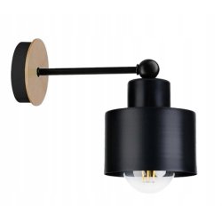 LAMPA KINKIET E27 ścienny stały loft metal drewno
