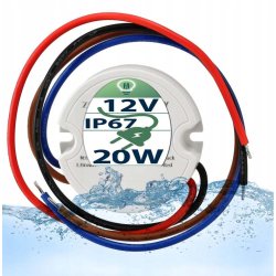 Zasilacz montażowy do puszki 12V 1,6A 20W dopuszkowy fi60 IP67 do taśm LED