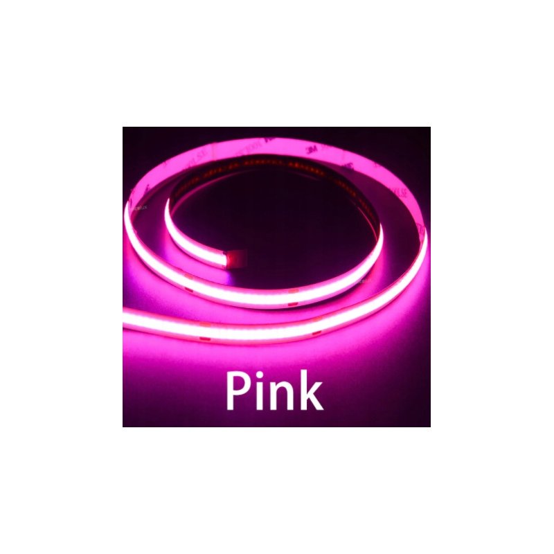 TAŚMA LED COB 12V 480diod/mb PRO 10w/m neon KOLOR RÓŻOWA 1m LINIA