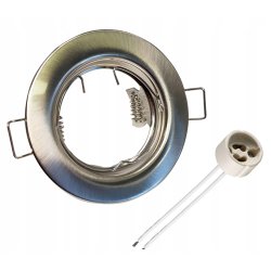 OPRAWA HALOGENOWA LED STAŁA SATYNA + GNIAZDO GU10