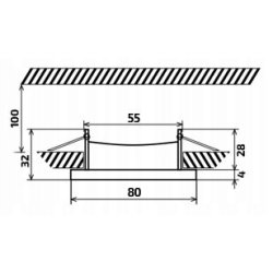 OPRAWA HALOGENOWA LED STAŁA SATYNA + GNIAZDO GU10