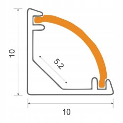 Zestaw 2mb Profil aluminiowy WĄSKI narożny rogowy CZARNY + KLOSZ do led