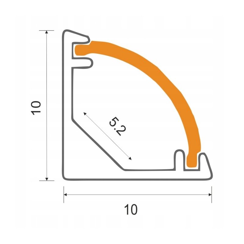 Zestaw 2mb Profil aluminiowy WĄSKI narożny rogowy CZARNY + KLOSZ do led