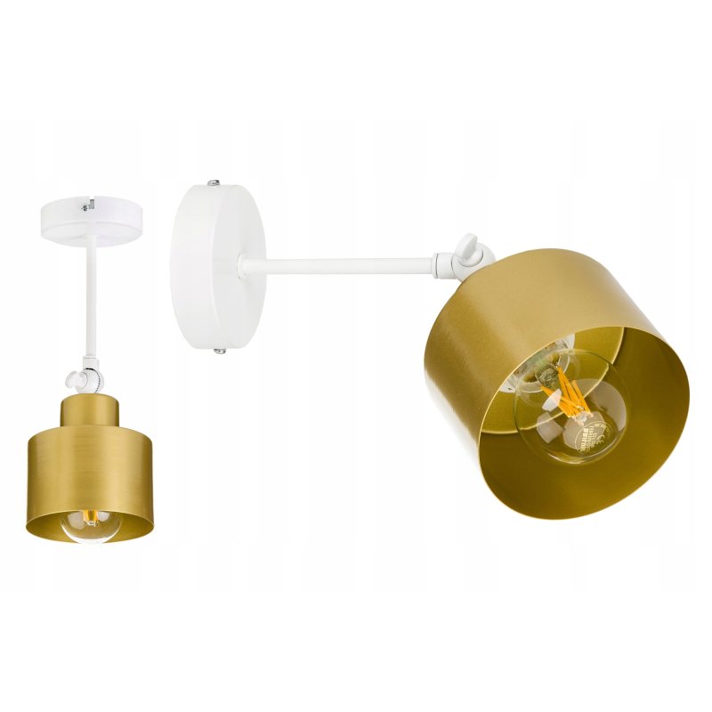 LAMPA KINKIET ścienny regulowany loft metal złoty