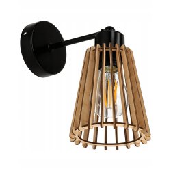 LAMPA kinkiet E27 ścienny stały loft Drewno eko
