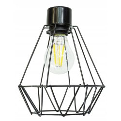 LAMPA drewniana belka wisząca sufitowa ŻYRANDOL ZWIS LOFT CZARNY DRUT 3xE27