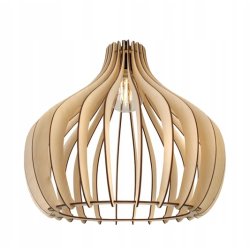 Lampa stojąca podłogowa loft na led E27 stała gięta z kloszem drewno 150cm