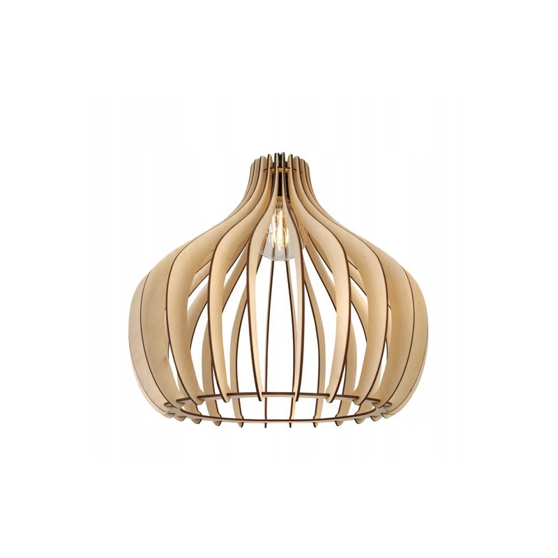 Lampa stojąca podłogowa loft na led E27 stała gięta z kloszem drewno 150cm