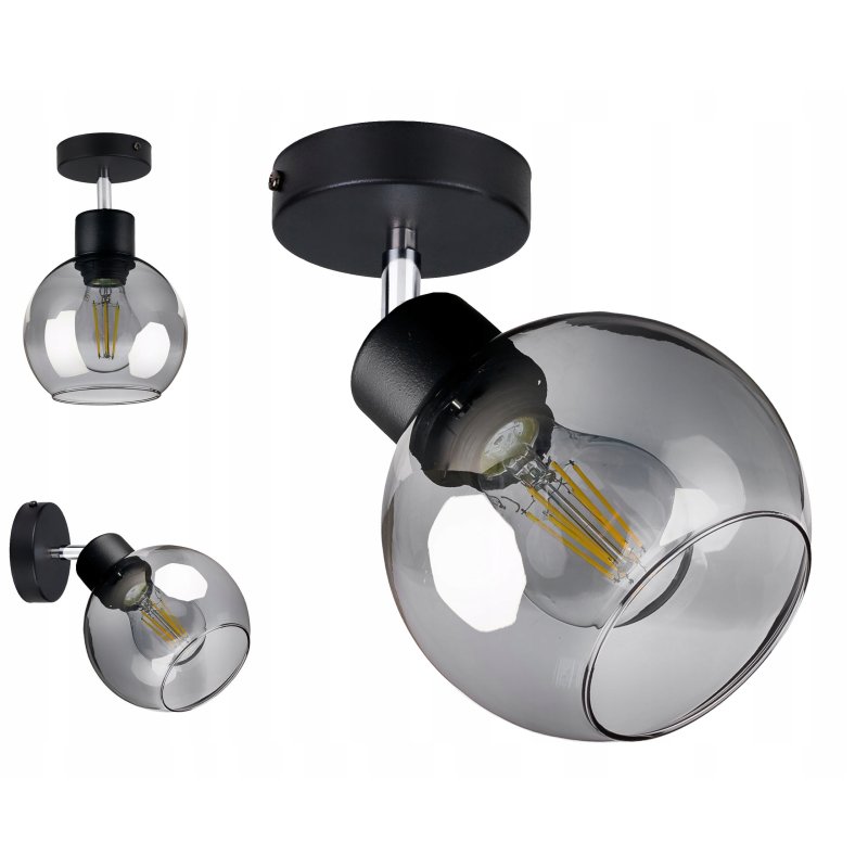 LAMPA KINKIET żyrandol ruchomy LOFT szklany KULA