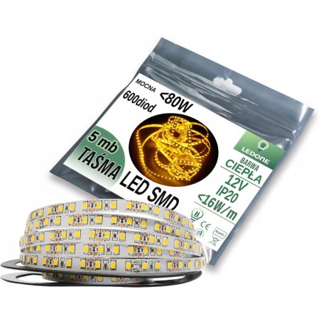 MOCNA 12V 16W/m Taśma LED...