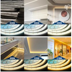 Taśma LED COB 24V 608 diod 14W/mb na 5mb linia CCT