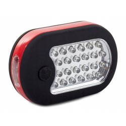 Latarka LED robocza lampa warsztatowa na magnes + wieszak 27 led