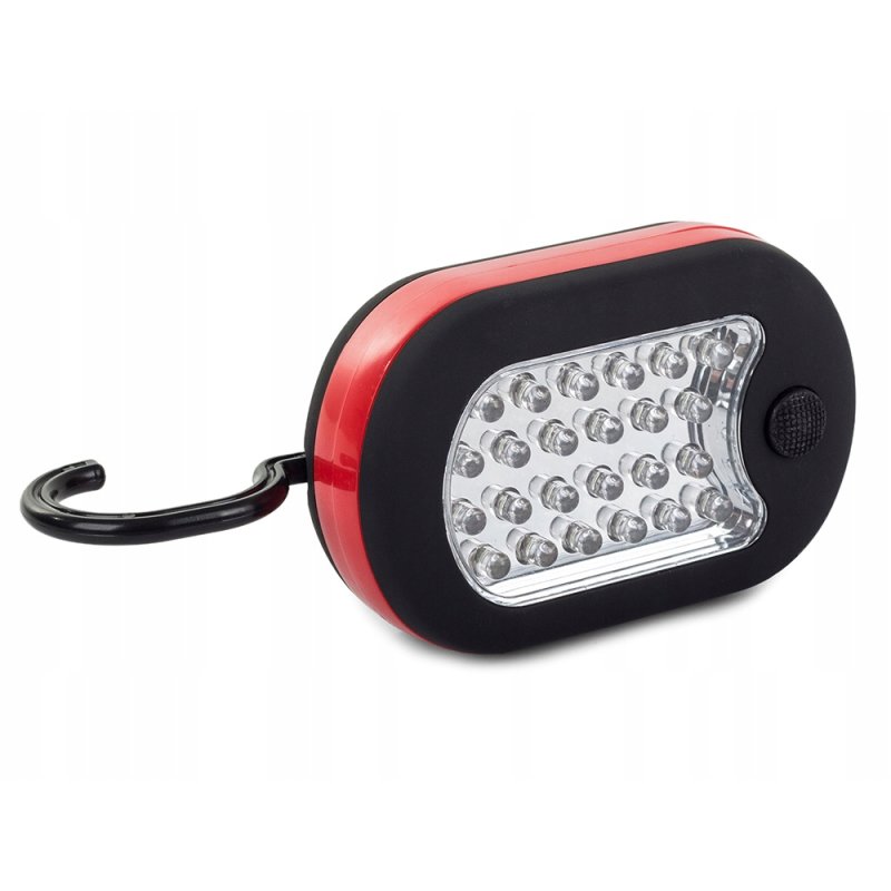 Latarka LED robocza lampa warsztatowa na magnes + wieszak 27 led