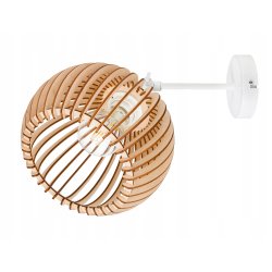 Lampa kinkiet ścienny regulowany LOFT klosz kula 36 Drewno na 1x e27