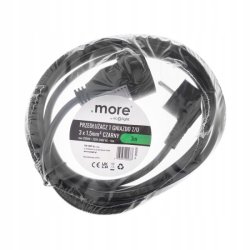 Przedłużacz sieciowy pojedynczy gniazdo-wtyk Uz 3x1,5mm 3m 2000W czarny