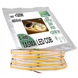 Taśma LED COB 24V 480 diod na metr Neon Ciepły 5m linia światła LED Pro