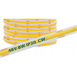Taśma LED COB linia PRO 48V 8W 480 diod na metr Neon Zimny 1m z rolki 50m