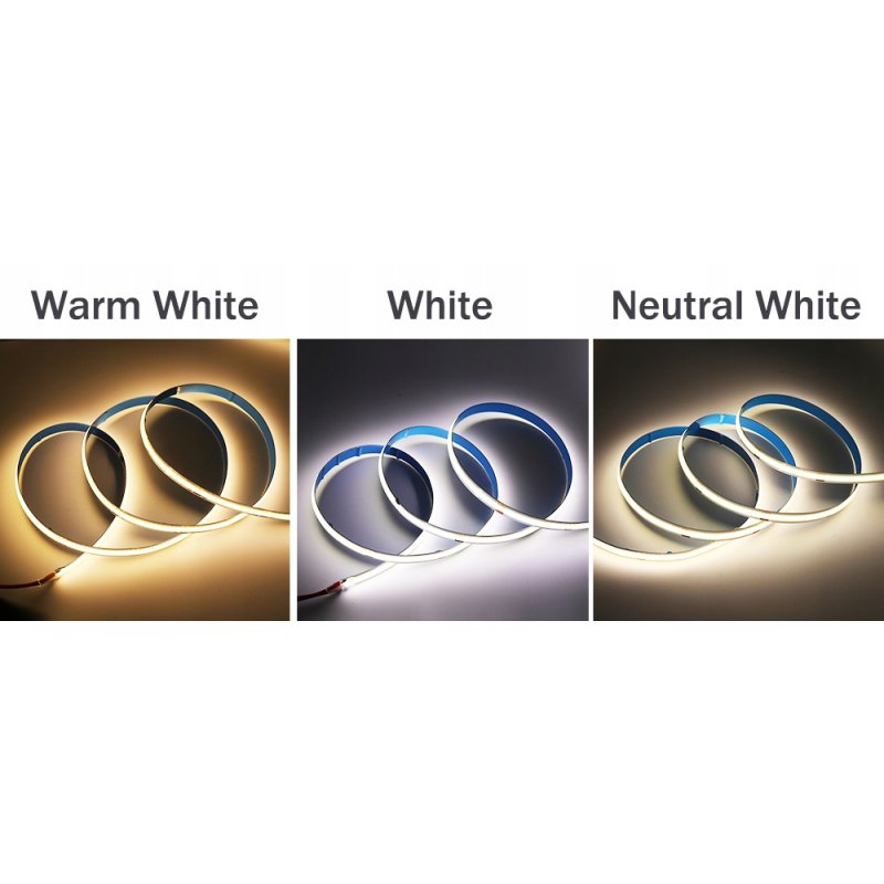 Taśma LED COB linia PRO 48V 8W 480 diod na metr Neon Zimny 1m z rolki 50m