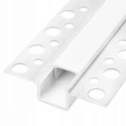 PROFIL PCV do taśm LED do płyt karton gips biały + KLOSZ mleczny 2m