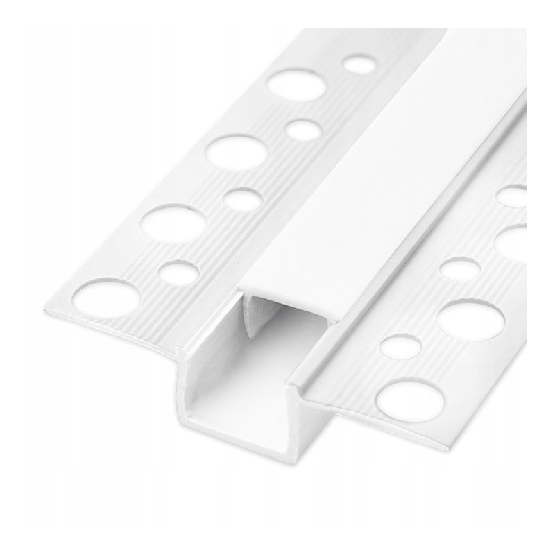 PROFIL PCV do taśm LED do płyt karton gips biały + KLOSZ mleczny 2m