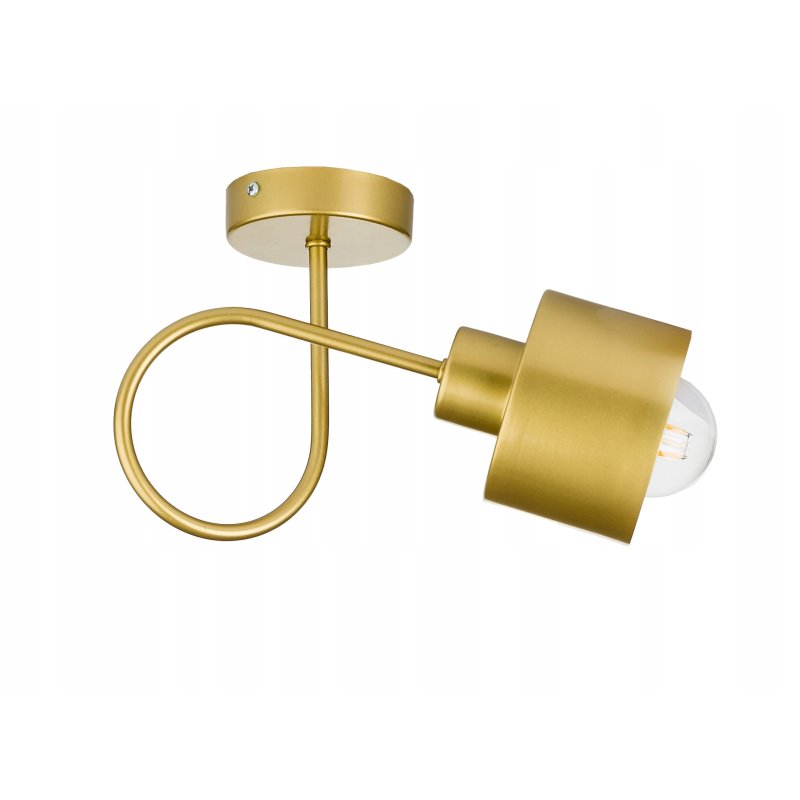 Lampa kinkiet E27 żyrandol stały kręcony loft matal kubek złoty na 2 x E27