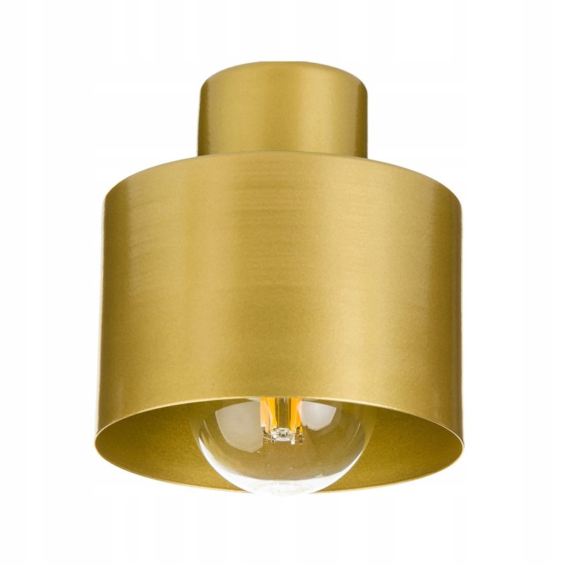 Lampa kinkiet E27 żyrandol stały kręcony loft matal kubek złoty na 2 x E27