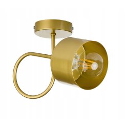 Lampa kinkiet E27 żyrandol stały kręcony loft matal kubek złoty na 2 x E27