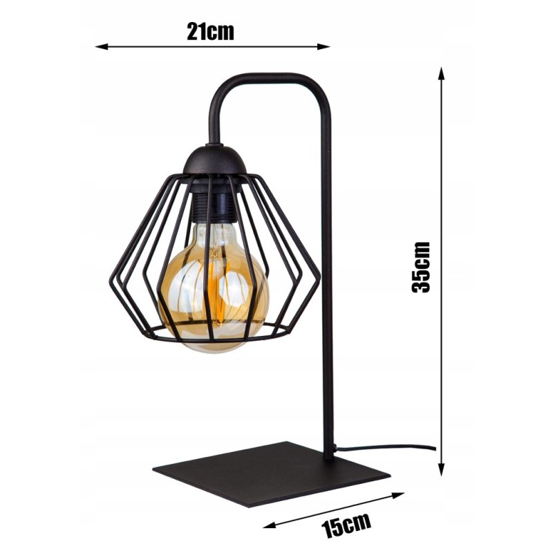 Lampka nocna biurkowa Lampa stołowa loft KLOSZ DRUT z włącznikiem led E27