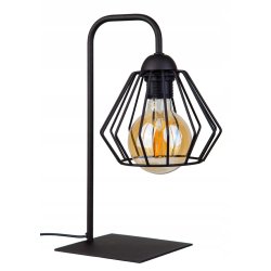 Lampka nocna biurkowa Lampa stołowa loft KLOSZ DRUT z włącznikiem led E27