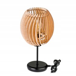 Lampka nocna Lampa stołowa loft na led E27 klosz Drewno BECZUŁKA