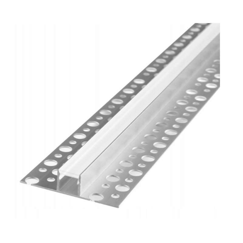 PROFIL ALUMINIOWY SREBRNY do taśm led do PŁYTEK gips + KLOSZ 1m