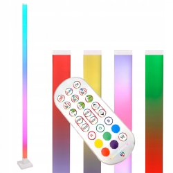 Lampa stojąca podłogowa LED RGB muzyczna sterowana tuya Pilot biała 150cm