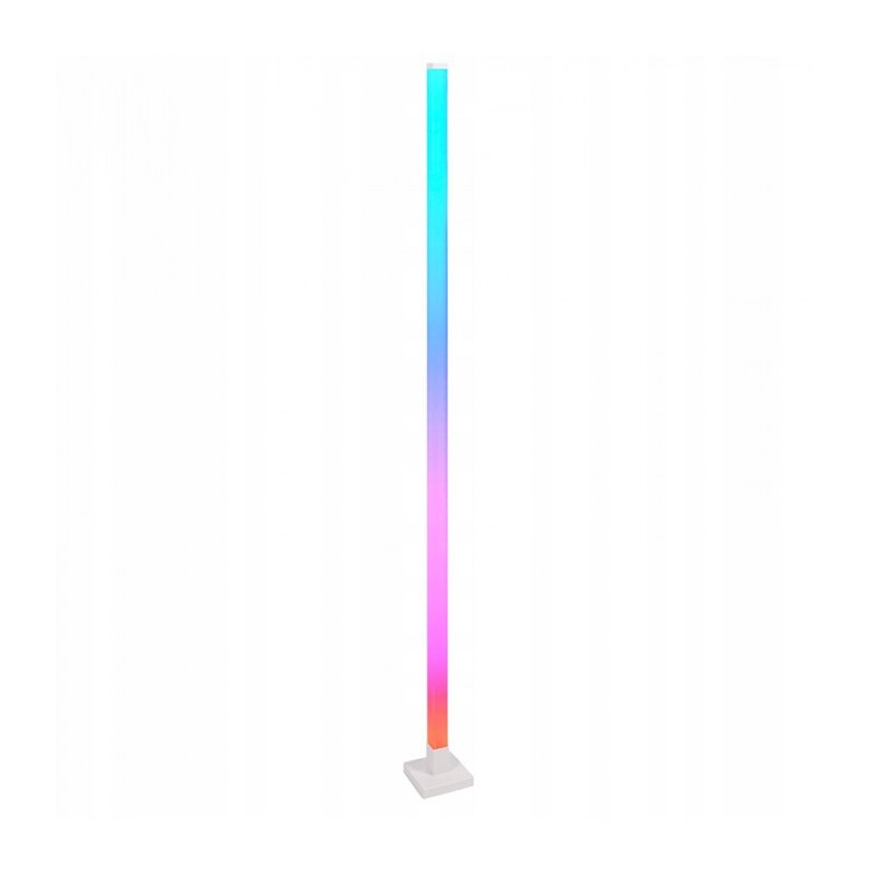 Lampa stojąca podłogowa LED RGB muzyczna sterowana tuya Pilot biała 150cm