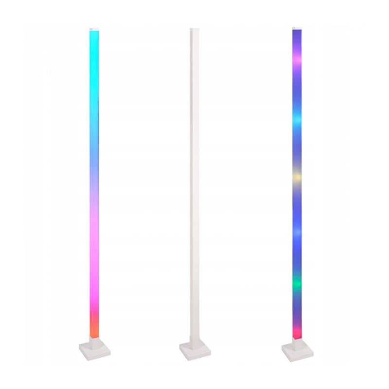 Lampa stojąca podłogowa LED RGB muzyczna sterowana tuya Pilot biała 150cm