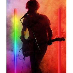 Lampa stojąca podłogowa LED RGB muzyczna sterowana tuya Pilot biała 150cm