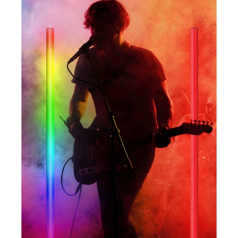 Lampa stojąca podłogowa LED RGB muzyczna sterowana tuya Pilot biała 150cm