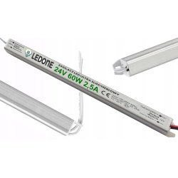 Zasilacz napięciowy 24V 60W 2,5A ultra slim montażowy do taśm LED cienki