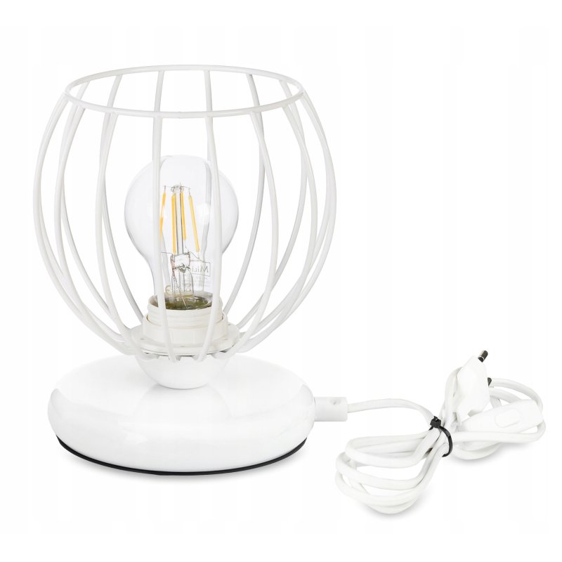 Lampka nocna PODSTAWA Lampa stołowa biała led E27