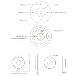PILOT ścienny PANEL MiLight K2 biały taśm LED MONO CCT
