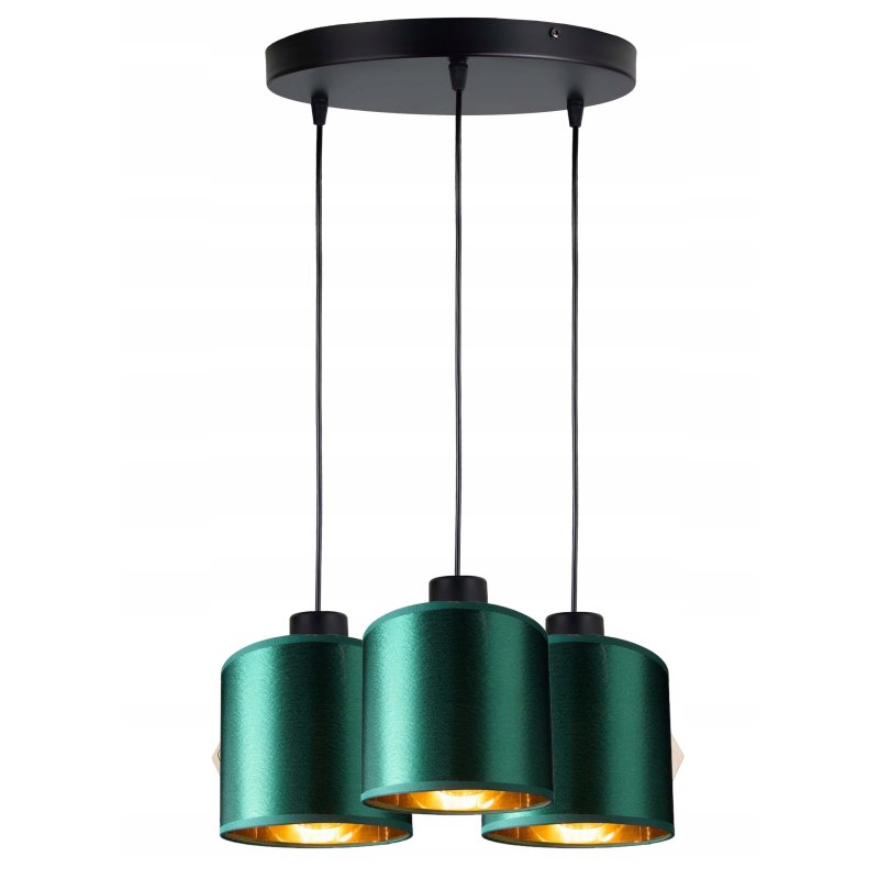 LAMPA WISZĄCA ZWIS żyrandol sufitowa ABAŻUR złoty