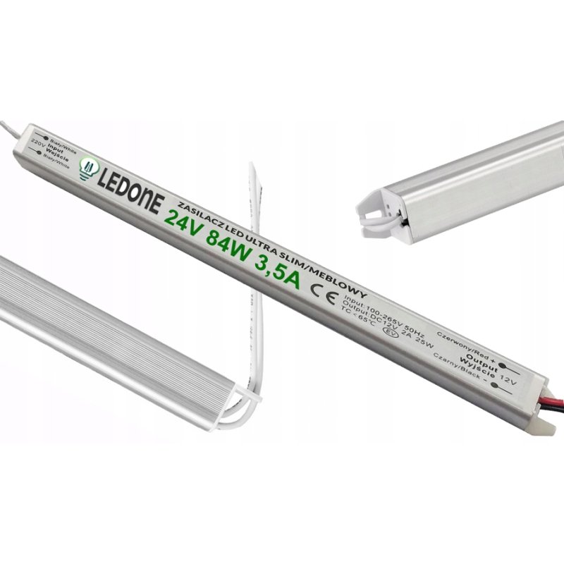 Zasilacz napięciowy 24V 84W 3,5A ultra slim montażowy do taśm LED cienki