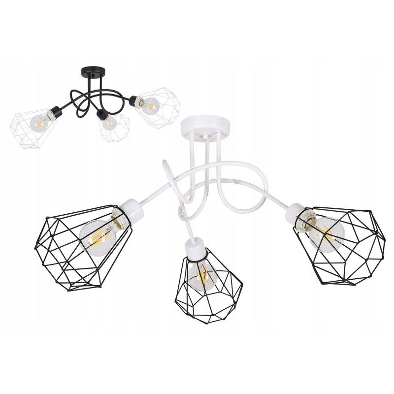 Lampa SUFITOWA żyrandol WISZĄCA LOFT drut BRYLANT