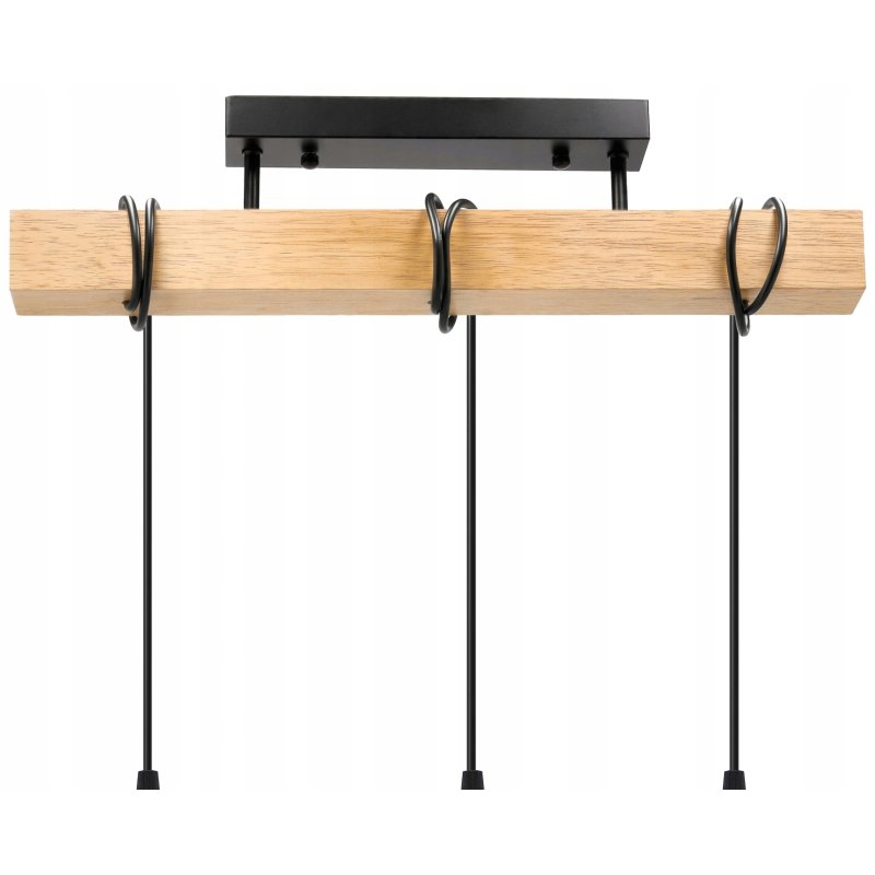 LAMPA drewniana belka wisząca sufitowa ŻYRANDOL ZWIS tuba 15cm na 3x GU10