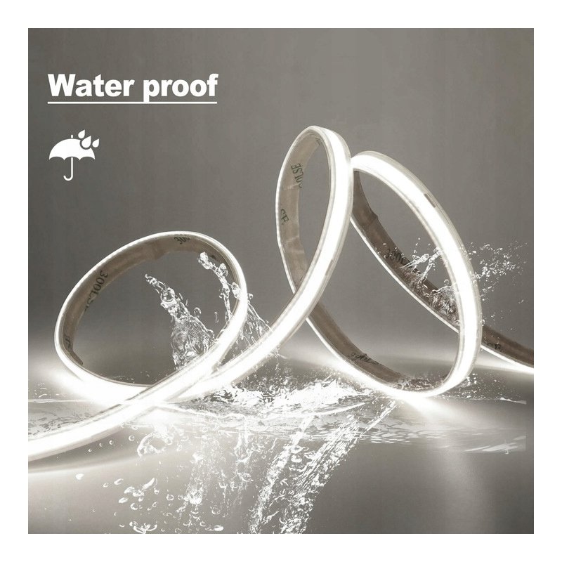 1mb TAŚMA LED COB 48V 8W IP67 NEON PRO linia ZIMNA termococon wodoodporna