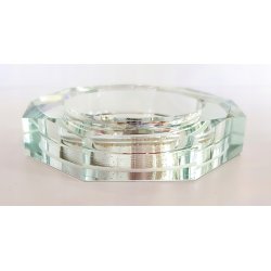 OPRAWA HALOGEN SZKLANA GRUBA OKRĄGŁA SZLIF lustrzana White